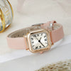 Wholesale Women's Jewelry Suit Alloy Case Imitation Leather Strap Square Dial Pointer Roman Scale Design