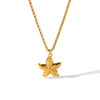 Wholesale Women's Jewelry Titanium Steel And Stainless Steel Earrings And Necklace Set With Starfish Marine Organisms Pattern Ochain Electroplated With Vacuum Real Gold In Furnace