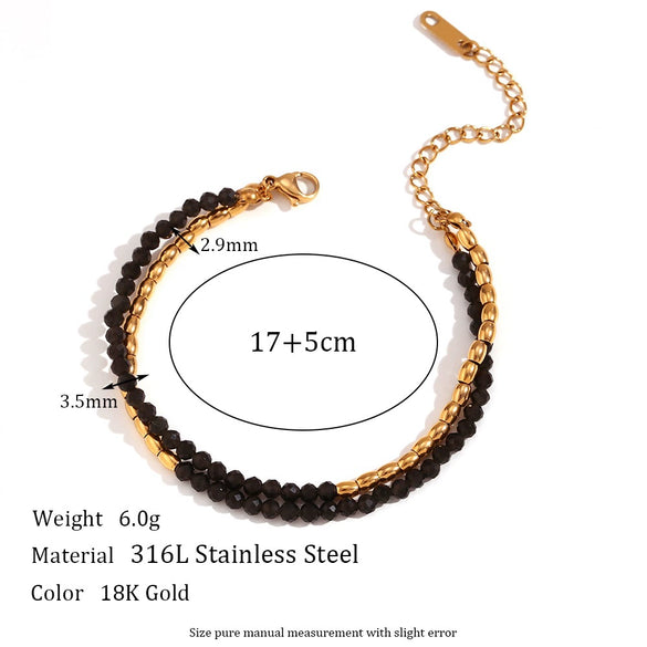 Wholesale Women's Jewelry Titanium Steel And Stainless Steel Geometric Style Electroplated Bracelet And Necklace Set