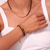 Wholesale Women's Jewelry Titanium Steel And Stainless Steel Geometric Style Electroplated Bracelet And Necklace Set