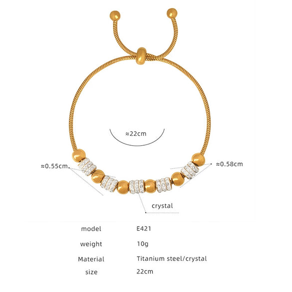 Wholesale Women's Jewelry 316L Stainless Steel Exaggerated Eyes Pendant Bracelet With Geometric Pattern And Dripping Oil Design