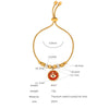 Wholesale Women's Jewelry 316L Stainless Steel Exaggerated Eyes Pendant Bracelet With Geometric Pattern And Dripping Oil Design