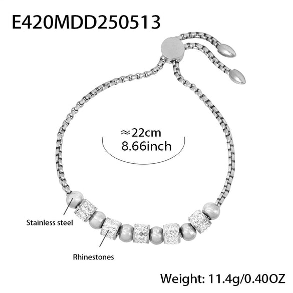Wholesale Women's Jewelry 316L Stainless Steel Exaggerated Eyes Pendant Bracelet With Geometric Pattern And Dripping Oil Design