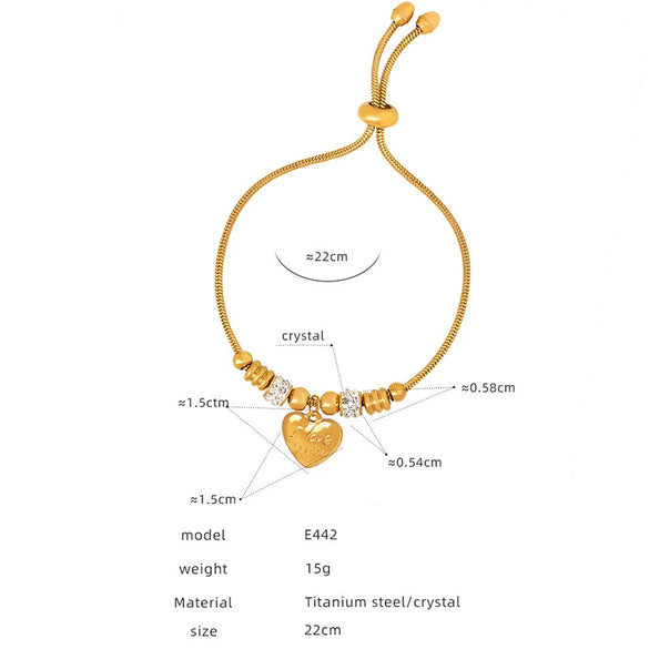 Wholesale Women's Jewelry 316L Stainless Steel Exaggerated Eyes Pendant Bracelet With Geometric Pattern And Dripping Oil Design