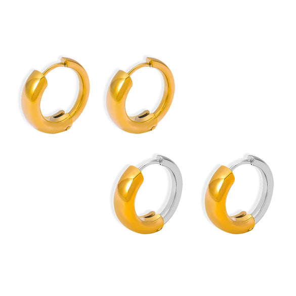 Wholesale Women's Jewelry 316L Stainless Steel Geometric Color Matching Gold Plated Ear Buckle