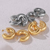 Wholesale Women's Jewelry 316L Stainless Steel Gold Plated Geometric C Earrings Minimalistic Elegant Design