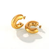 Wholesale Women's Jewelry 316L Stainless Steel Gold Plated Geometric C Earrings Minimalistic Elegant Design
