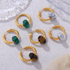 Wholesale Women's Jewelry 316L Stainless Steel Gold Plated Geometric Pendant Earrings