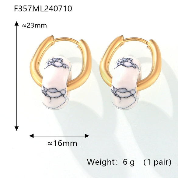 Wholesale Women's Jewelry 316L Stainless Steel Gold Plated Geometric Pendant Earrings