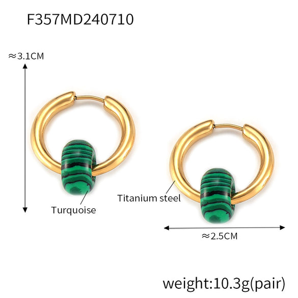 Wholesale Women's Jewelry 316L Stainless Steel Gold Plated Geometric Pendant Earrings
