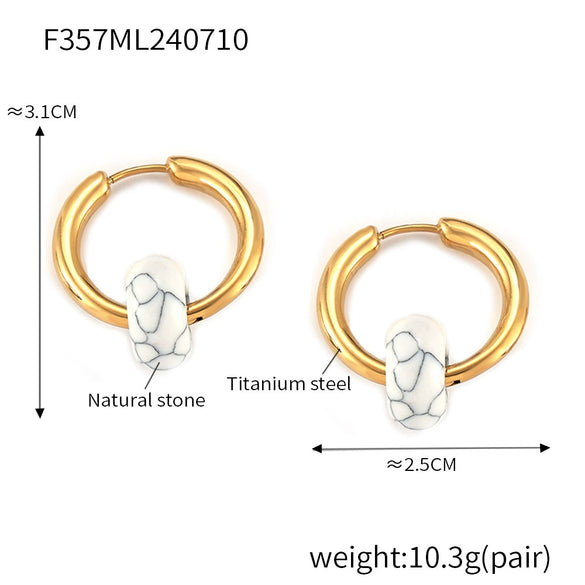 Wholesale Women's Jewelry 316L Stainless Steel Gold Plated Geometric Pendant Earrings
