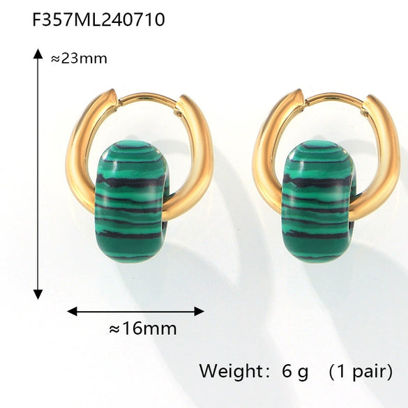 Wholesale Women's Jewelry 316L Stainless Steel Gold Plated Geometric Pendant Earrings