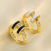 Wholesale Women's Jewelry Trendy Black H Ring Hollow Titanium Steel Jewelry With Diamond Design And Vacuum Furnace Electroplating