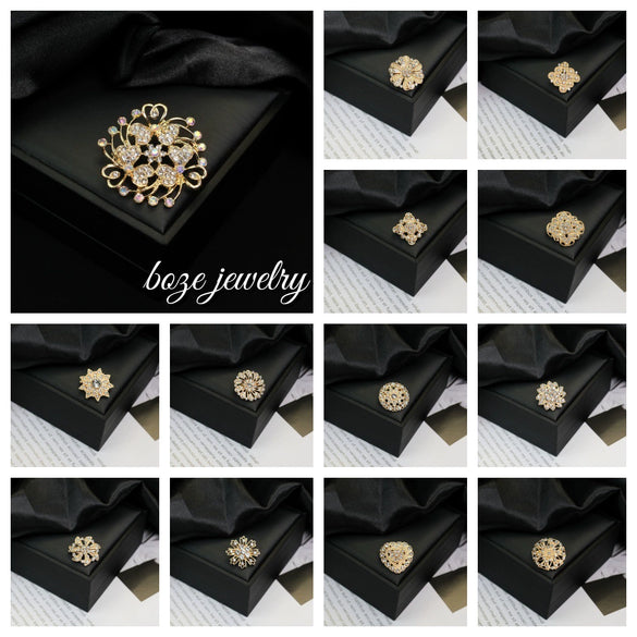 Wholesale Women's Jewelry Zinc Alloy Geometric Flower Rhombus Star Electroplated Antiexposure Brooch For Clothing Accessories
