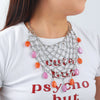 Wholesale Women's Jewelry Zinc Alloy Geometric Pendant Multilayer Necklace With Mixed Gemstone Setting And Electroplating