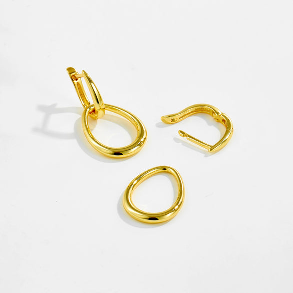 Wholesale Women's Joker Design Ear Jewelry Copper Electroplated Platinum And 18K Gold