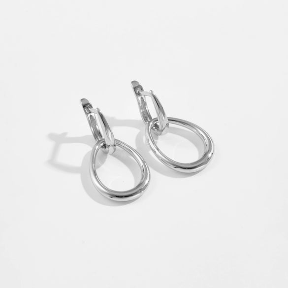 Wholesale Women's Joker Design Ear Jewelry Copper Electroplated Platinum And 18K Gold