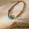 Wholesale Women's 18K Electroplated Natural Stone Turquoise Pendant Necklace With Rubber Band Chain