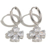 Wholesale Women's 18K Electroplated Stainless Steel Flower Ear Clips Earrings Highend Style