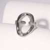 Wholesale Women's 18K Gold Electroplated Geometric Oval Stainless Steel Ring With Minimalist Design