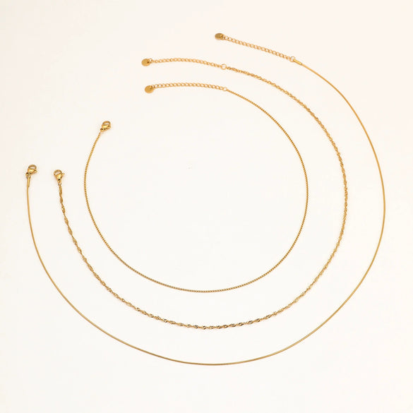 Wholesale Women's 18K Gold Electroplated Geometric Stainless Steel Layered Necklace Jewelry