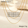 Wholesale Women's 18K Gold Electroplated Geometric Stainless Steel Layered Necklace Jewelry