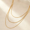 Wholesale Women's 18K Gold Electroplated Geometric Stainless Steel Layered Necklace Jewelry