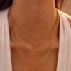 Wholesale Women's 18K Gold Electroplated Geometric Stainless Steel Layered Necklace Jewelry