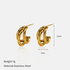 Wholesale Women's 18K Gold Electroplated Geometric Stainless Steel Stud Earrings Light Luxury Style
