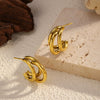 Wholesale Women's 18K Gold Electroplated Geometric Stainless Steel Stud Earrings Light Luxury Style