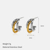 Wholesale Women's 18K Gold Electroplated Geometric Stainless Steel Stud Earrings Light Luxury Style