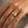 Wholesale Women's 18K Gold Electroplated Light Luxury Square Ring With Row Of Diamonds Faceted Design Business Style