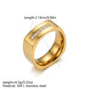 Wholesale Women's 18K Gold Electroplated Light Luxury Square Ring With Row Of Diamonds Faceted Design Business Style