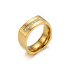 Wholesale Women's 18K Gold Electroplated Light Luxury Square Ring With Row Of Diamonds Faceted Design Business Style