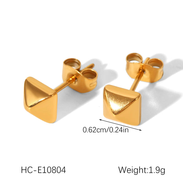 Wholesale Women's 18K Gold Electroplated Simple Geometric Stainless Steel Earrings