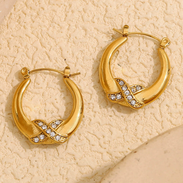 Wholesale Women's 18K Gold Electroplated Stainless Steel Geometric Earrings