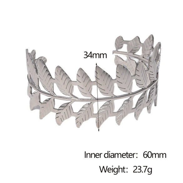 Wholesale Women's 18K Gold Electroplated Stainless Steel Leaf Bracelet Fashionable And Exquisite
