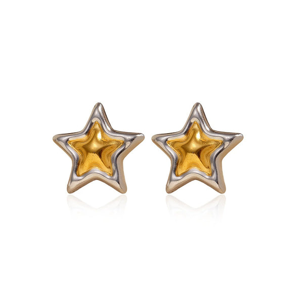 Wholesale Women's 18K Gold Electroplated Star Earrings With Light Luxury Style