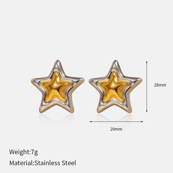 Wholesale Women's 18K Gold Electroplated Star Earrings With Light Luxury Style