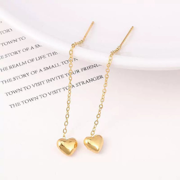 Wholesale Women's 18K Gold Electroplated Titanium Steel Heart Pendant O Word Chain Necklace