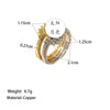 Wholesale Women's 18K Gold Geometric Celestial Sun And Moon Ring Set With Environmentally Friendly Electroplating
