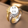 Wholesale Women's 18K Gold Geometric Celestial Sun And Moon Ring Set With Environmentally Friendly Electroplating