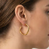 Wholesale Women's 18K Gold Geometric Square Hoop Earrings With Stainless Steel Ear Needles Light Luxury Street Style