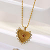 Wholesale Women's 18K Gold Plated Engraved Heart Stainless Steel Necklace Light Luxury Style