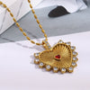 Wholesale Women's 18K Gold Plated Engraved Heart Stainless Steel Necklace Light Luxury Style