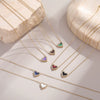 Wholesale Women's 18K Gold Plated Geometric Stainless Steel Heart Pendant Necklace
