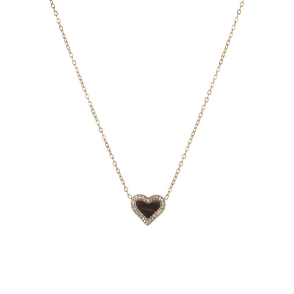 Wholesale Women's 18K Gold Plated Geometric Stainless Steel Heart Pendant Necklace