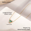 Wholesale Women's 18K Gold Plated Geometric Stainless Steel Heart Pendant Necklace