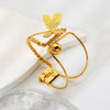 Wholesale Women's 18K Gold Plated Irregular Hollow Dragonfly Stainless Steel Bracelet Jewelry Accessories