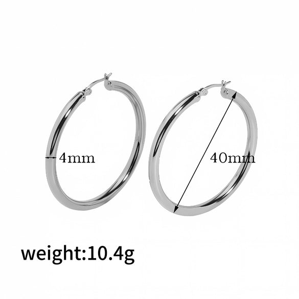 Wholesale Women's 18K Gold Plated Stainless Steel Exaggerated Circle Hollow Geometric Earrings With Electroplating